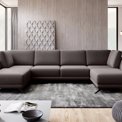 ALARION U-förmiges Schlafsofa – hellbraun