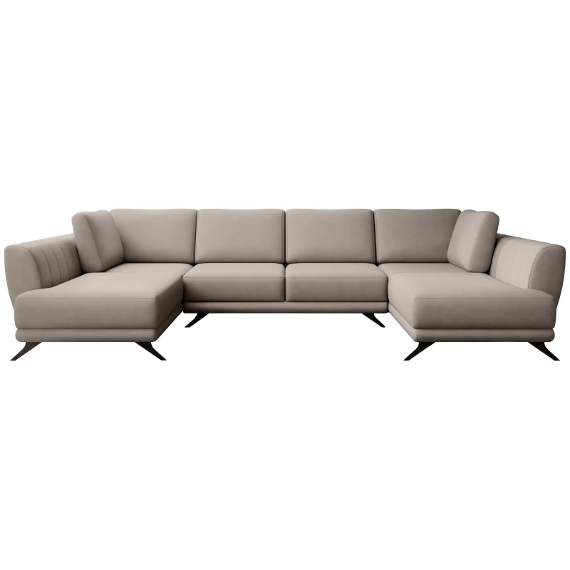 ALARION U-förmiges Schlafsofa – grau-beige