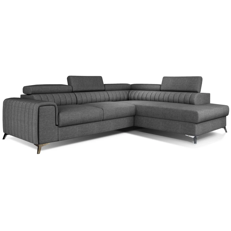 Ecksofa für das Wohnzimmer MELISENDE - dunkelgrau, rechte Ecke