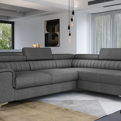 Ecksofa für das Wohnzimmer MELISENDE - dunkelgrau, rechte Ecke
