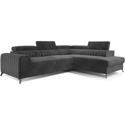 Ecksofa für das Wohnzimmer MELISENDE - Graphit, rechte Ecke