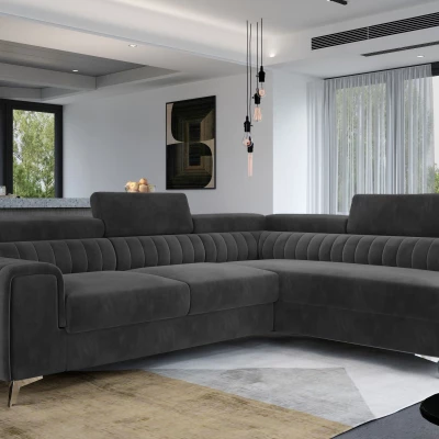 Ecksofa für das Wohnzimmer MELISENDE - Graphit, rechte Ecke