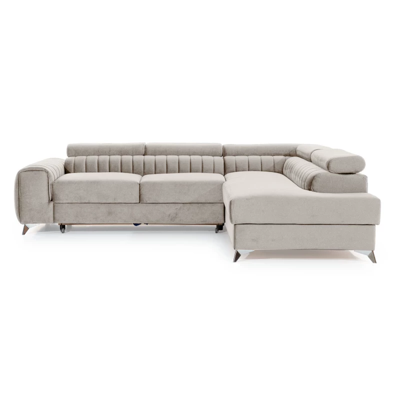 Ecksofa für das Wohnzimmer MELISENDE - beige, rechte Ecke