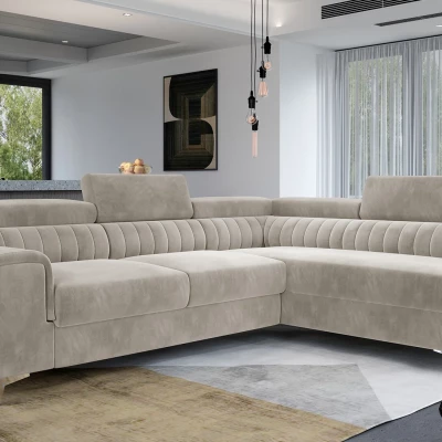 Ecksofa für das Wohnzimmer MELISENDE - beige, rechte Ecke