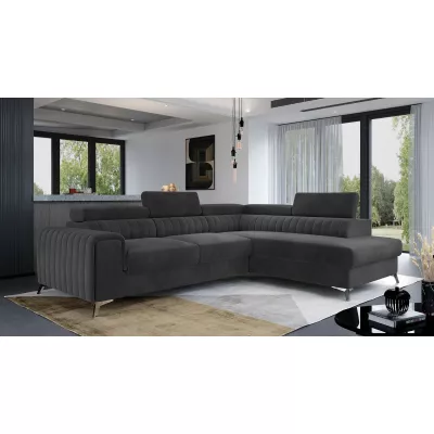 Ecksofa für das Wohnzimmer MELISENDE - anthrazit, rechte Ecke