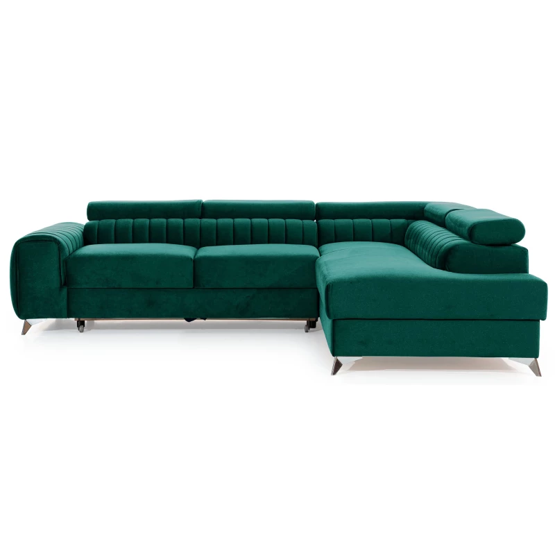 Ecksofa für das Wohnzimmer MELISENDE - grün, rechte Ecke