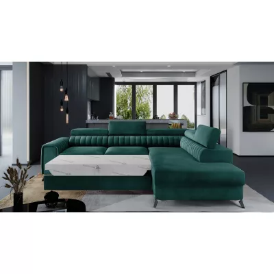 Ecksofa für das Wohnzimmer MELISENDE - grün, rechte Ecke