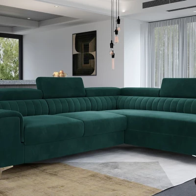 Ecksofa für das Wohnzimmer MELISENDE - grün, rechte Ecke