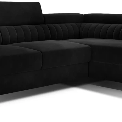 Ecksofa für das Wohnzimmer MELISENDE - schwarz, rechte Ecke
