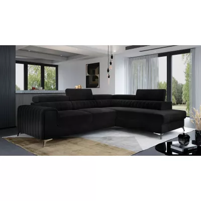 Ecksofa für das Wohnzimmer MELISENDE - schwarz, rechte Ecke