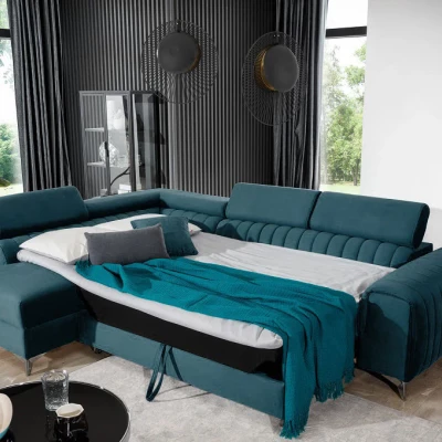 Ecksofa für das Wohnzimmer MELISENDE - blau, rechte Ecke