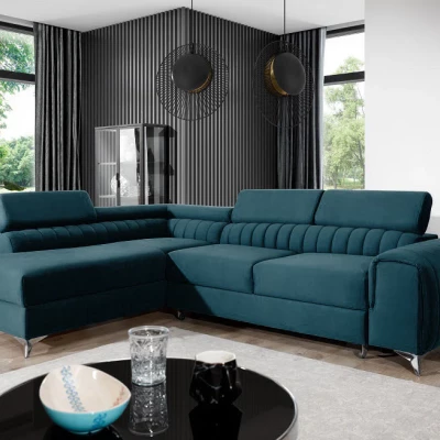 Ecksofa für das Wohnzimmer MELISENDE - blau, rechte Ecke