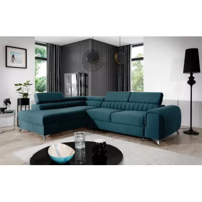 Ecksofa für das Wohnzimmer MELISENDE - blau, rechte Ecke
