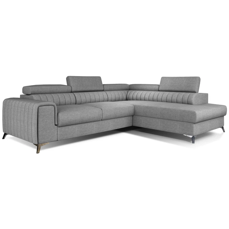 Ecksofa für das Wohnzimmer MELISENDE - grau, rechte Ecke