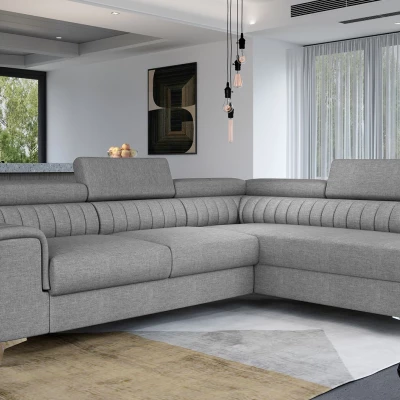 Ecksofa für das Wohnzimmer MELISENDE - grau, rechte Ecke