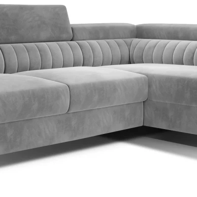 Ecksofa für das Wohnzimmer MELISENDE - hellgrau, rechte Ecke