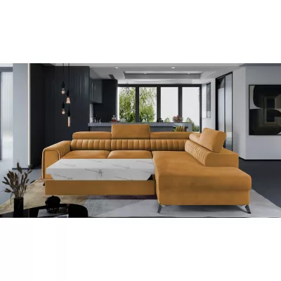 Ecksofa für das Wohnzimmer MELISENDE - gelb, rechte Ecke