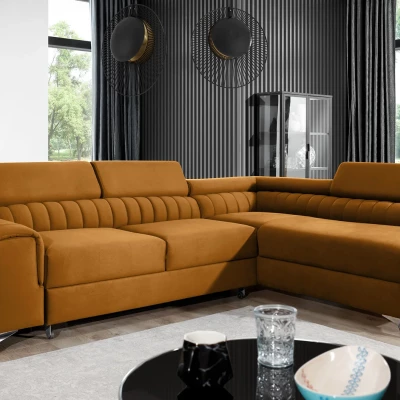 Ecksofa für das Wohnzimmer MELISENDE - gelb, rechte Ecke