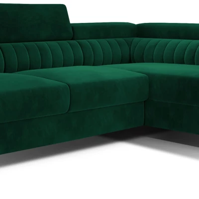 Ecksofa für das Wohnzimmer MELISENDE – flaschengrün, rechte Ecke
