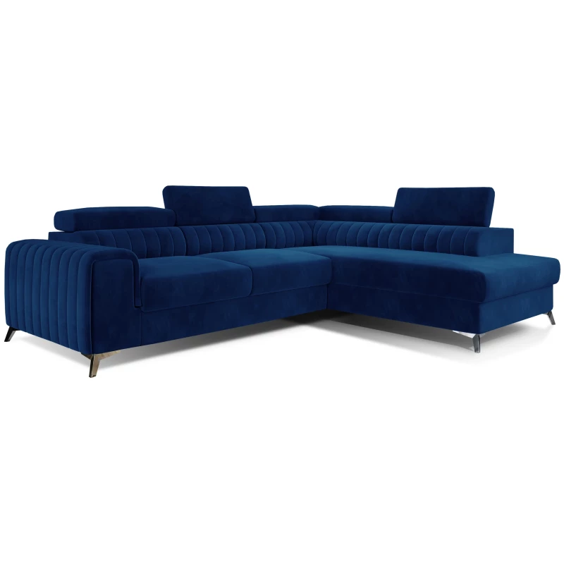Ecksofa für das Wohnzimmer MELISENDE - marineblau, rechte Ecke