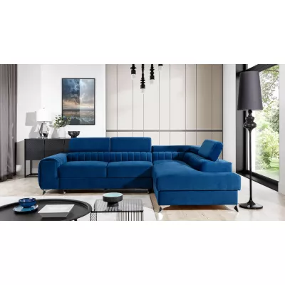 Ecksofa für das Wohnzimmer MELISENDE - marineblau, rechte Ecke