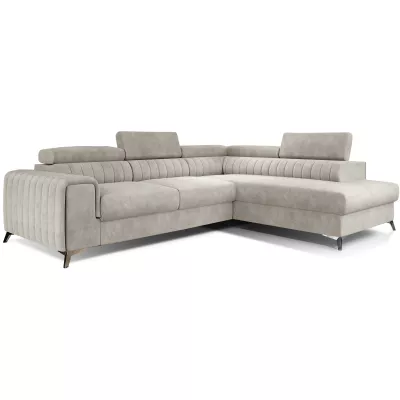 Ecksofa für das Wohnzimmer MELISENDE - beiges Öko-Leder, rechte Ecke