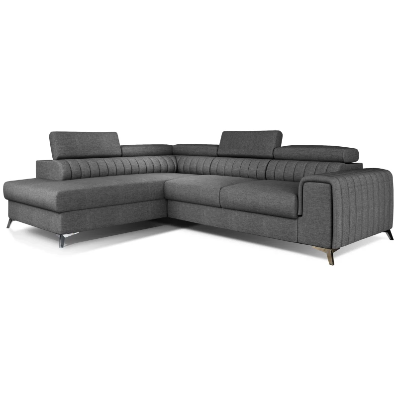Ecksofa für das Wohnzimmer MELISENDE - dunkelgrau, linke Ecke