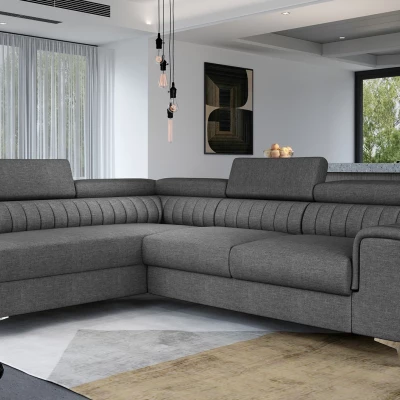Ecksofa für das Wohnzimmer MELISENDE - dunkelgrau, linke Ecke