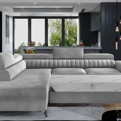 Ecksofa für das Wohnzimmer MELISENDE - Graphit, linke Ecke