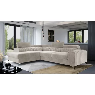 Ecksofa für das Wohnzimmer MELISENDE - beige, linke Ecke