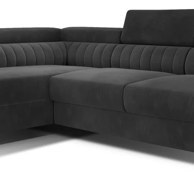 Ecksofa für das Wohnzimmer MELISENDE - Anthrazit, linke Ecke