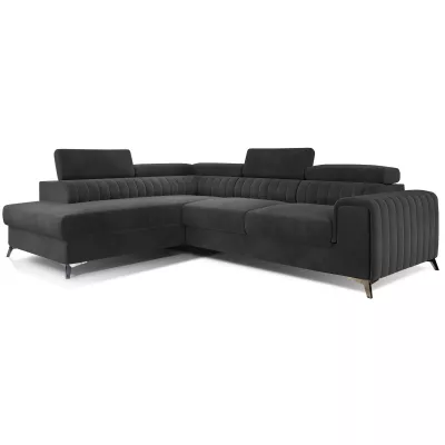 Ecksofa für das Wohnzimmer MELISENDE - Anthrazit, linke Ecke