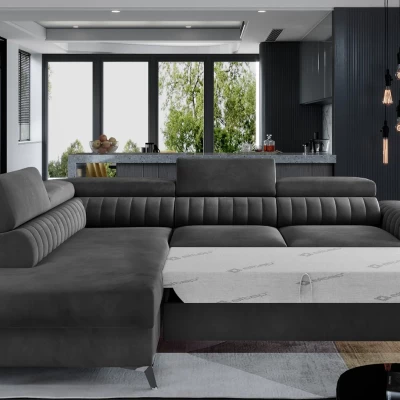 Ecksofa für das Wohnzimmer MELISENDE - Anthrazit, linke Ecke