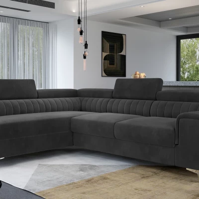Ecksofa für das Wohnzimmer MELISENDE - Anthrazit, linke Ecke