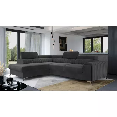 Ecksofa für das Wohnzimmer MELISENDE - Anthrazit, linke Ecke
