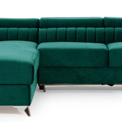 Ecksofa für das Wohnzimmer MELISENDE - grün, linke Ecke