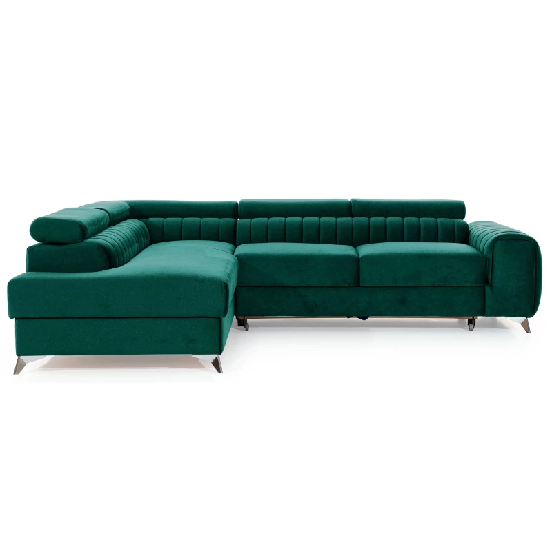 Ecksofa für das Wohnzimmer MELISENDE - grün, linke Ecke