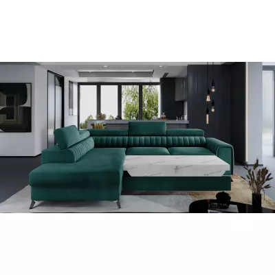Ecksofa für das Wohnzimmer MELISENDE - grün, linke Ecke