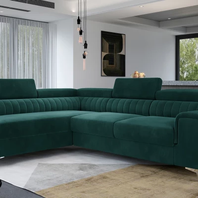 Ecksofa für das Wohnzimmer MELISENDE - grün, linke Ecke