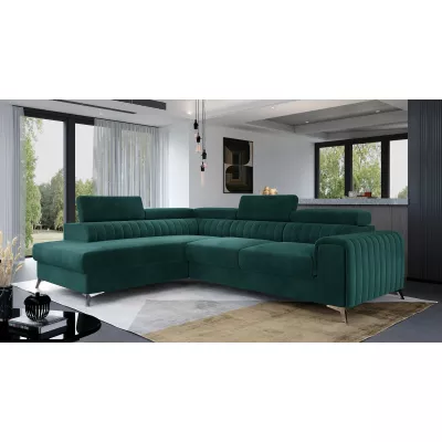 Ecksofa für das Wohnzimmer MELISENDE - grün, linke Ecke