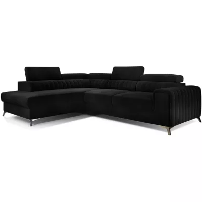 Ecksofa für das Wohnzimmer MELISENDE - schwarz, linke Ecke