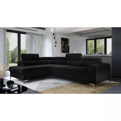 Ecksofa für das Wohnzimmer MELISENDE - schwarz, linke Ecke