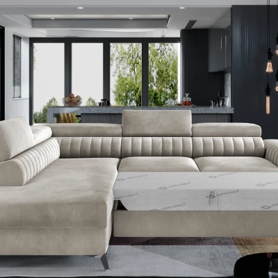 Ecksofa für das Wohnzimmer MELISENDE - grau, linke Ecke