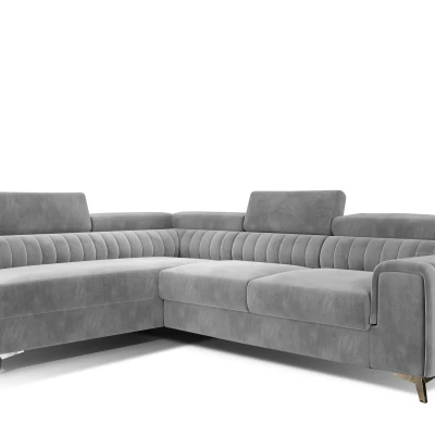 Ecksofa für das Wohnzimmer MELISENDE - hellgrau, linke Ecke