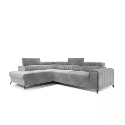 Ecksofa für das Wohnzimmer MELISENDE - hellgrau, linke Ecke