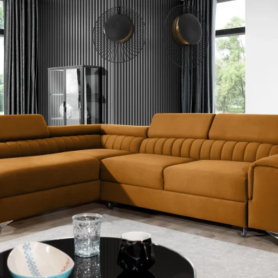 Ecksofa für das Wohnzimmer MELISENDE - gelb, linke Ecke