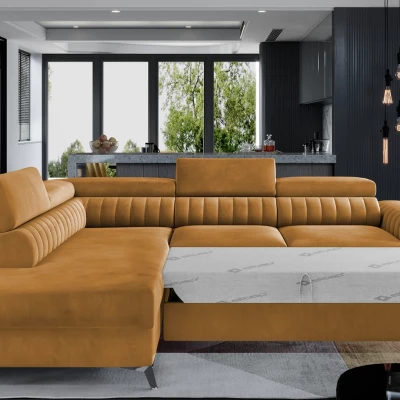 Ecksofa für das Wohnzimmer MELISENDE - gelb, linke Ecke