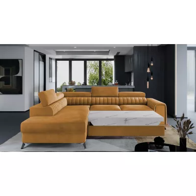 Ecksofa für das Wohnzimmer MELISENDE - gelb, linke Ecke