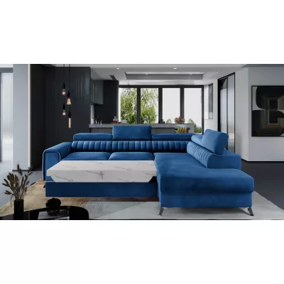 Ecksofa für das Wohnzimmer MELISENDE - marineblau, linke Ecke