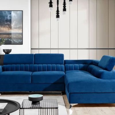 Ecksofa für das Wohnzimmer MELISENDE - marineblau, linke Ecke